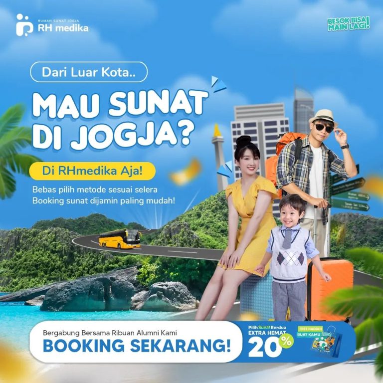 Cari klinik sunat terpercaya di Wonosari? Rumah Sunat Jogja by: Klinik RH Medika pilihan tepat! Telah membantu 9000+ anak sunat dengan metode modern, aman, dan nyaman. Biaya terjangkau, konsultasi gratis. Hubungi kami sekarang!