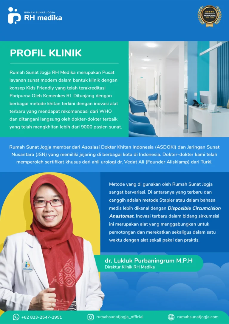 Profil Rumah Sunat Jogja RH Medika, tempat khitan modern dan nyaman untuk anak Anda di Yogyakarta. Rumah Sunat Jogja