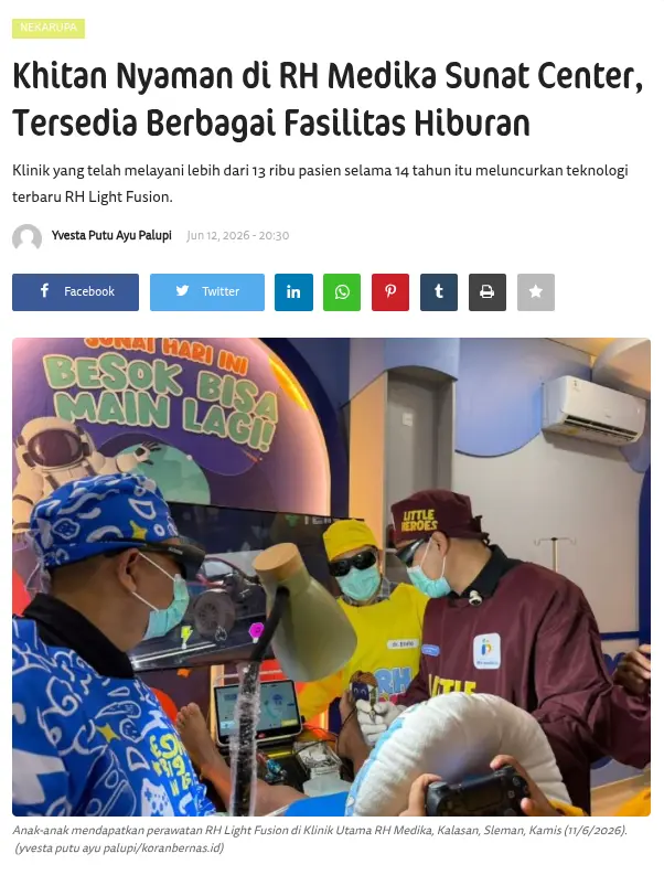 RH Medika Sunat Center Featured di Koran Bernas